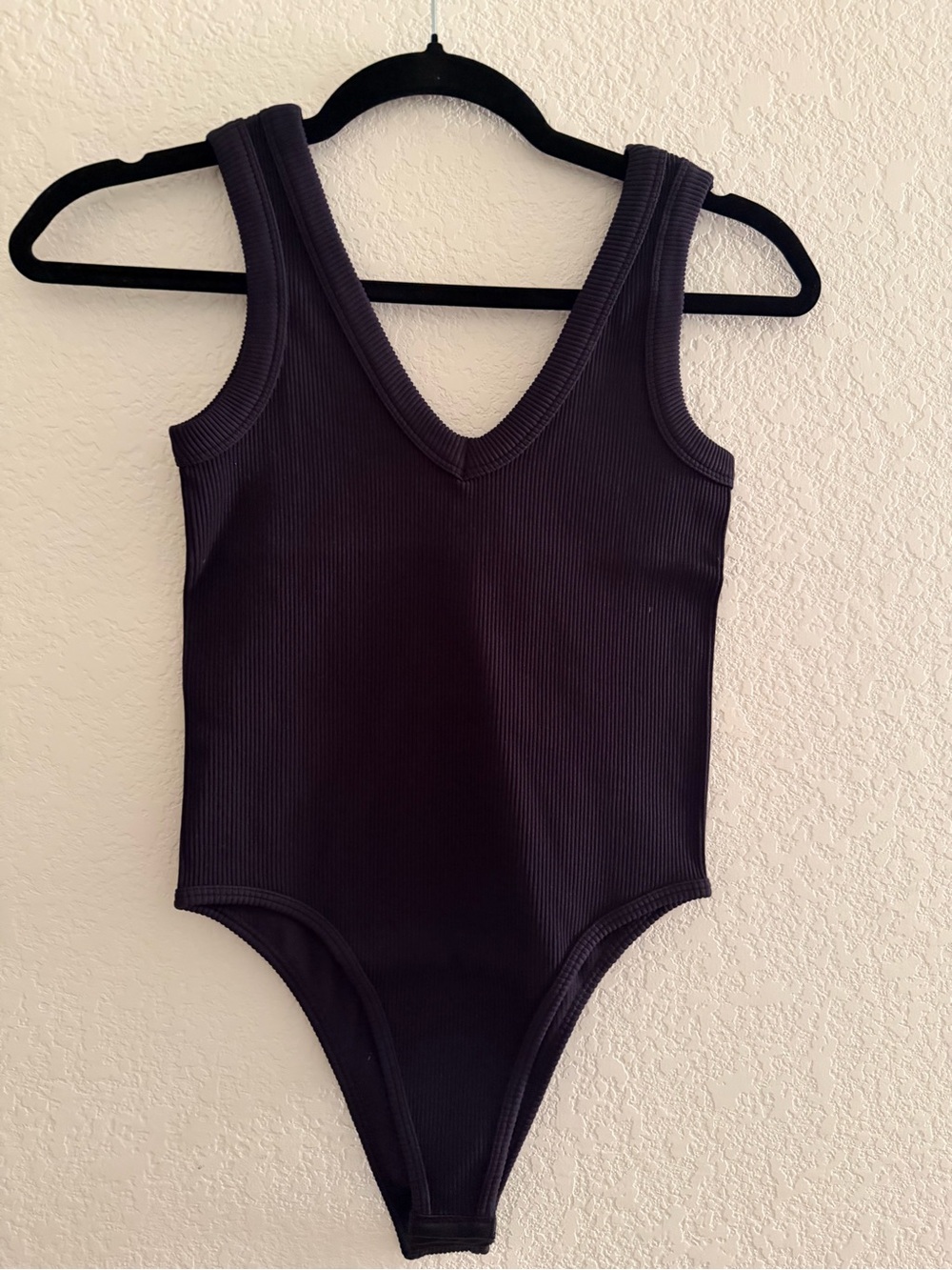 NWOT V-Neck Ribbed Black Women's Bodysuit